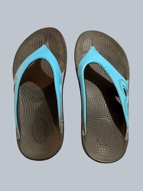 OOFOS Original Recovery Sandal - Women’s Size EU 40, US 9, Beachy Blue & Black